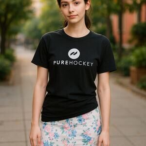 Pure Hockey Womens Tee Shirt Black White Approximately a Medium